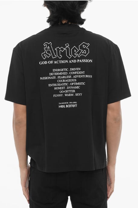 Svart t-shirt med smal passform och ROCK BAND ZODIAC ARIES - Image 2