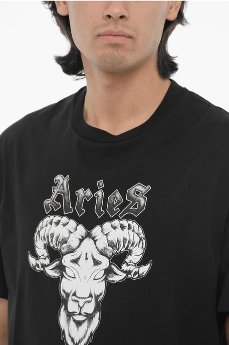 Svart t-shirt med smal passform och ROCK BAND ZODIAC ARIES - Image 3