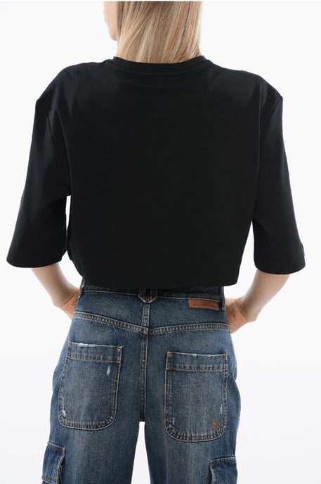Svart, kort GENYA-t-shirt med överdimensionerad passform - Image 2