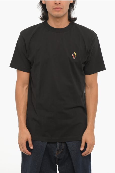 Cotton Crew-neck T-shirt in Black - Image 1