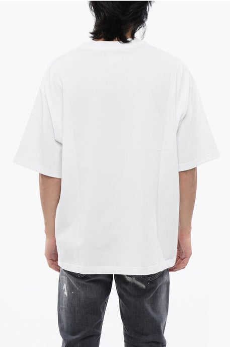 Vit t-shirt med oversize-passform och halsbandstryck - Image 2