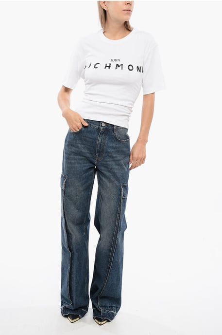 TOMIOK – Vit t-shirt med spetsdetalj baktill - Image 4