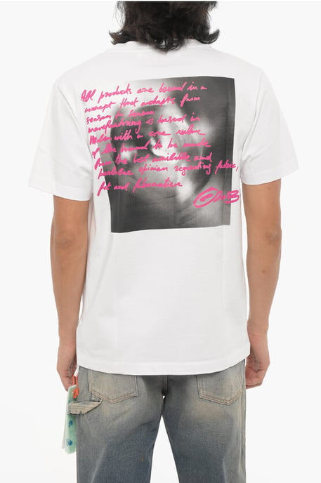 Off-White Tornado Type Slim Fit Vit T-shirt - Image 2