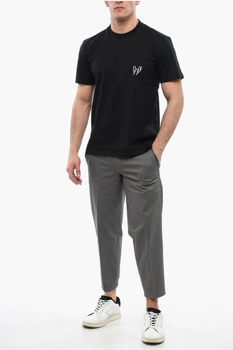 Svart t-shirt med smal passform och dubbel skruv - Image 4