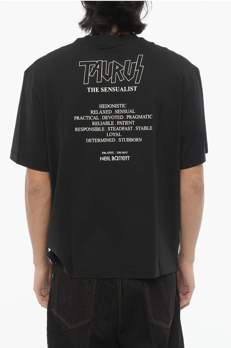 Svart t-shirt med rund hals och smal passform och tryck från ROCK BAND ZODIAC TAURUS - Image 2