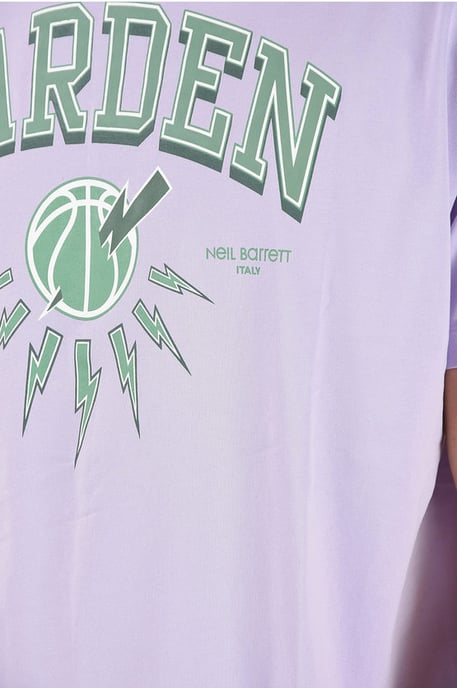 JAMES HARDEN x NEIL BARRETT T-shirt met ronde hals en bedrukt logo in violet - Image 3