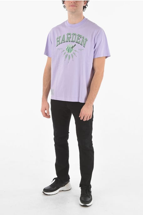JAMES HARDEN x NEIL BARRETT T-shirt met ronde hals en bedrukt logo in violet - Image 4
