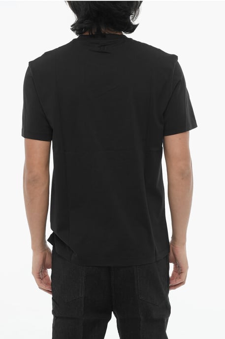 Svart t-shirt med rund hals och smal passform i bomull med texten "I SEE YOU" - Image 2