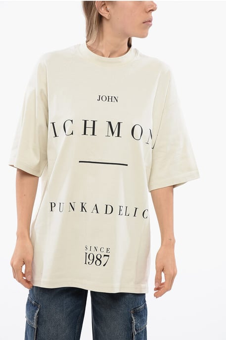 PELAC – Beige överdimensionerad t-shirt med kontrasterande tryck - Image 1