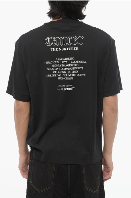 Svart t-shirt med rund hals och smal passform och tryck från ROCK BAND ZODIAC CANCER - Image 2