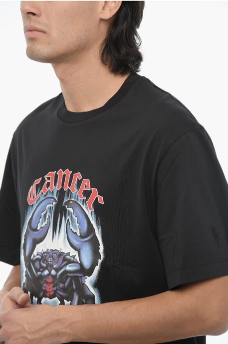 Svart t-shirt med rund hals och smal passform och tryck från ROCK BAND ZODIAC CANCER - Image 4