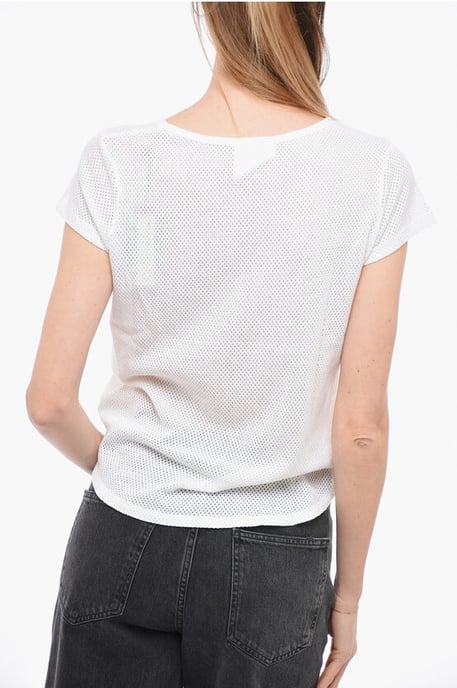 Heltäckande perforerad t-shirt med rund hals - Image 2