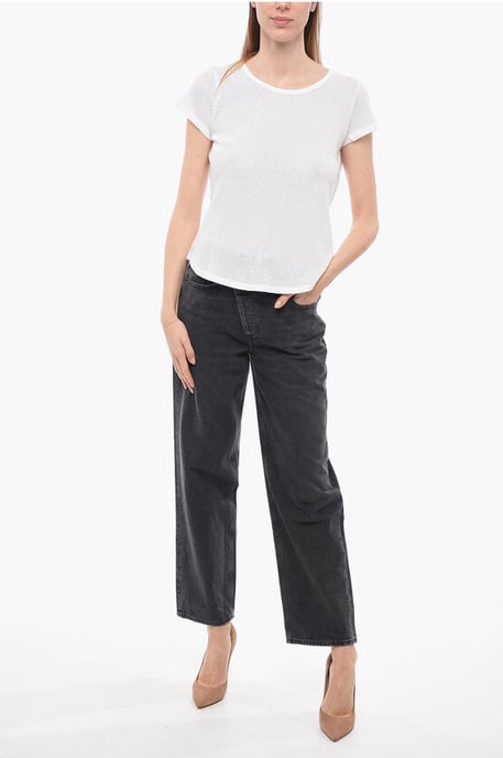 Heltäckande perforerad t-shirt med rund hals - Image 4