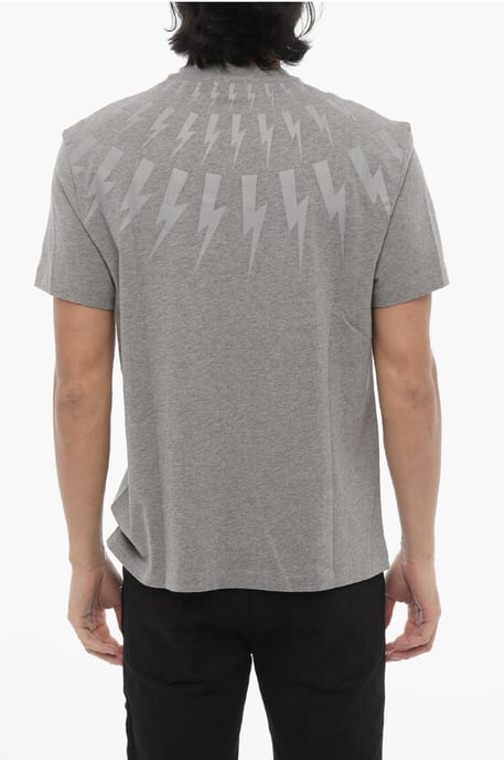 Slim fit FAIRISLE THUNDERBOLT T-shirt i grått - Image 2