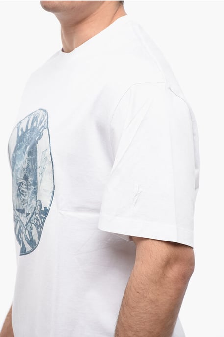Cotton LIBRA ROCKBAND Slim Fit T-Shirt in White - Image 3