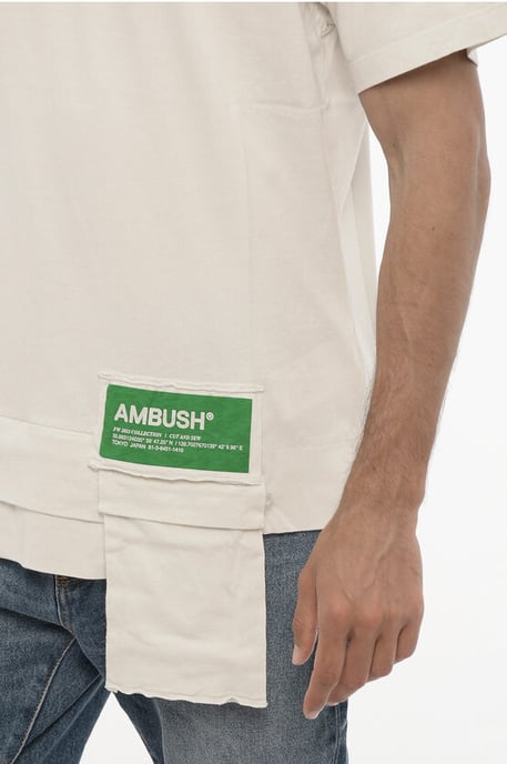 Effen T-shirt met ronde hals en taillezak in wit - Image 3