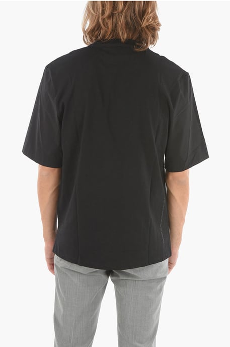 Svart MINIMAL t-shirt i jersey med stretchiga nylonärmar - Image 2