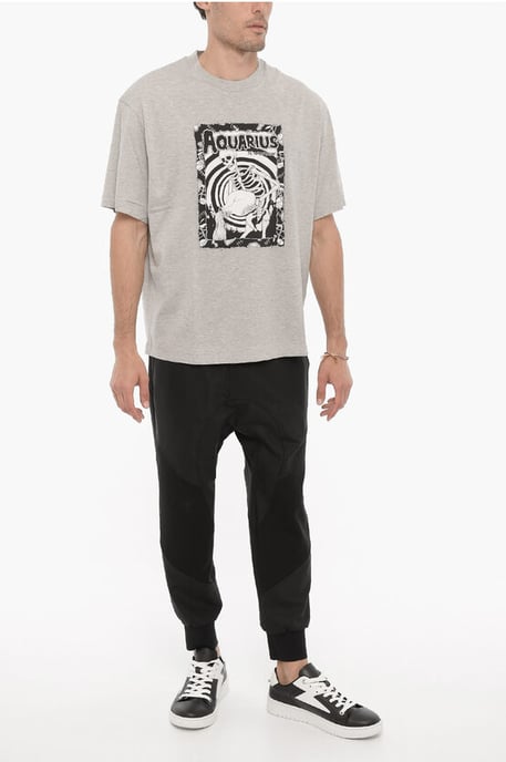 Printed AQUARIUS THE HUMANITARIAN Crew-neck T-Shirt in Gray - Image 4