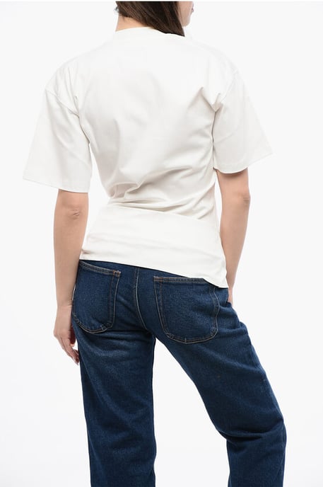 Solid Color Crew-neck T-shirt in White - Image 2