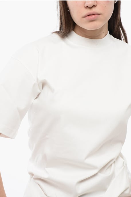 Solid Color Crew-neck T-shirt in White - Image 3
