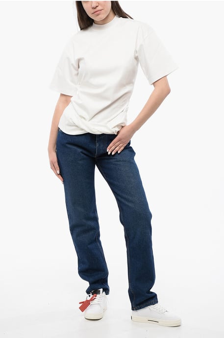 Solid Color Crew-neck T-shirt in White - Image 4