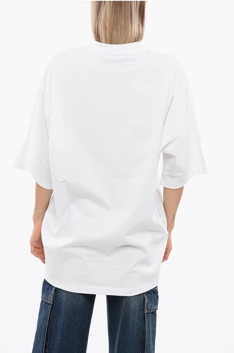 PELAC Oversized T-shirt with Contrasting Print in White - Image 2