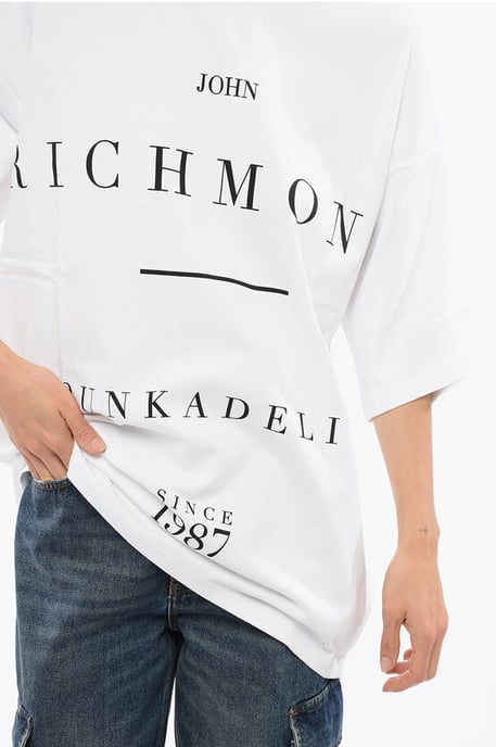 PELAC Oversized T-shirt with Contrasting Print in White - Image 3
