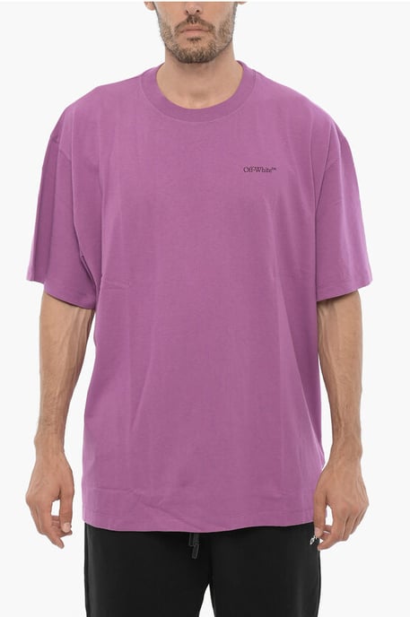 Enfärgad rundhalsad t-shirt i violett - Image 1