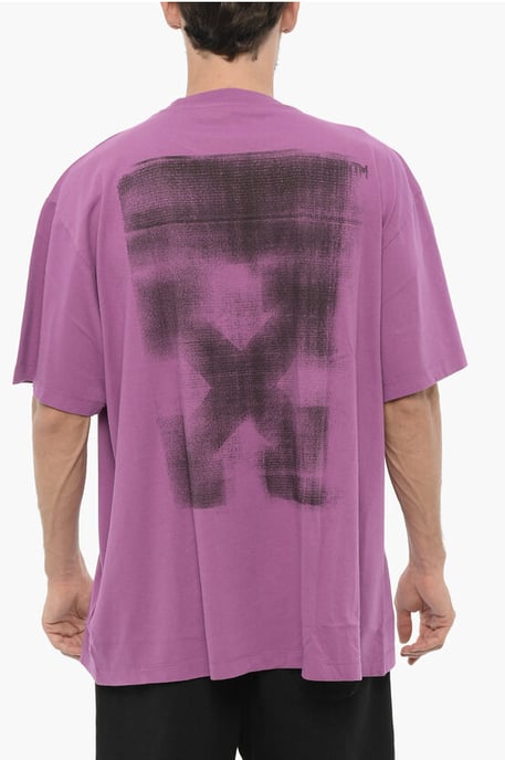 Enfärgad rundhalsad t-shirt i violett - Image 2