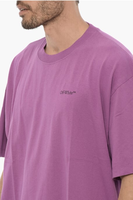 Enfärgad rundhalsad t-shirt i violett - Image 3