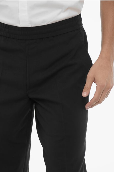 Pantaloni REM Slim Fit a Vita Bassa con Elastico in Vita in Black - Image 3