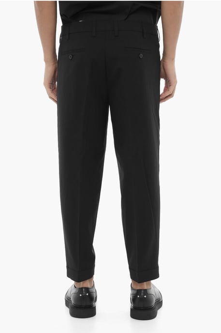 Low-Rise Slim Fit Pants in Black - Image 2