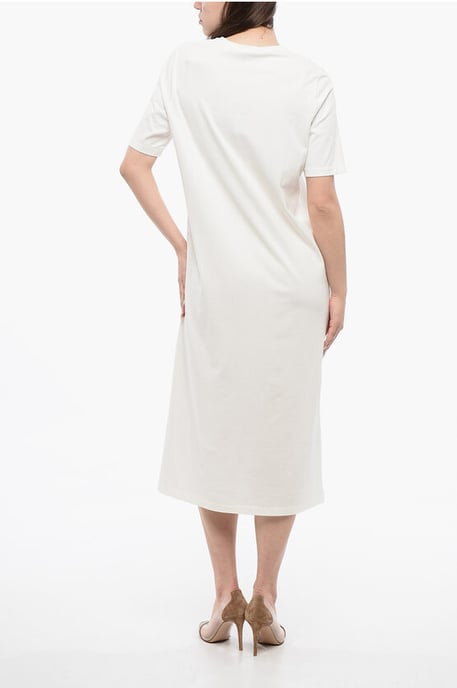 Cotton Jersey Tee Dress in White - Image 2