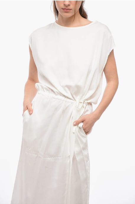 Twill effen maxi-jurk in wit - Image 4