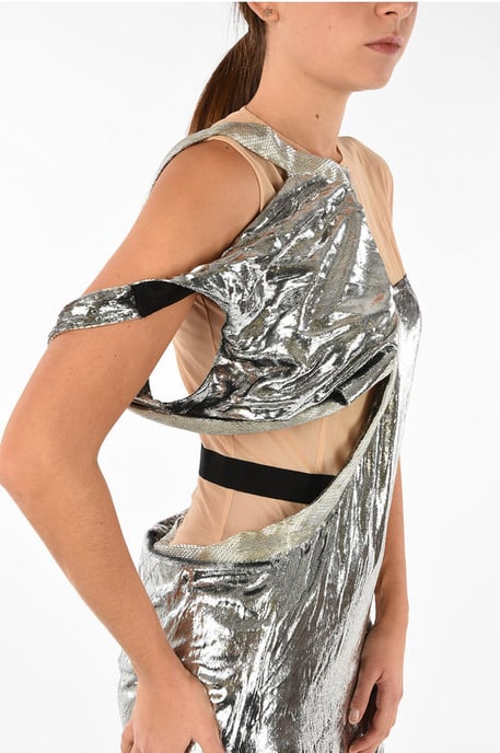 MM0 Sammetssilverklänning i Silver - Image 4