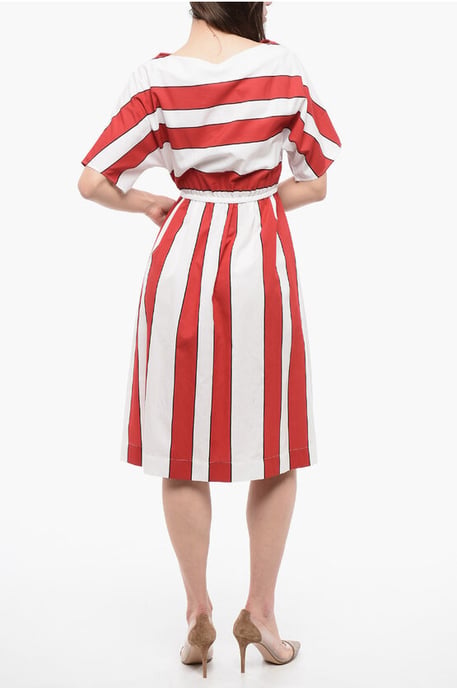 Striped SCULLY Sleeveless Dress in Bianco, Rosso - Image 2