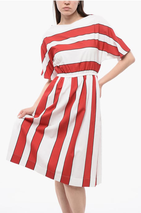 Striped SCULLY Sleeveless Dress in Bianco, Rosso - Image 4