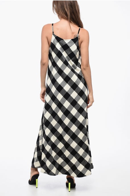 W'S ARCHIVE CHECK LONG DRESS in Black & White - Image 2