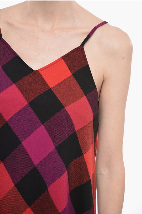 Checkered ARCHIVE Long Dress in Pink - Image 3