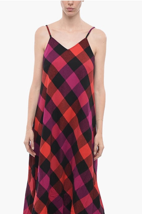 Checkered ARCHIVE Long Dress in Pink - Image 4