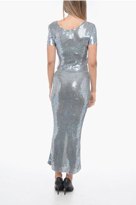 Sequined Long Dress in Light blue - Image 2