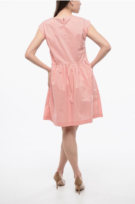 Sleeveless Popeline Cotton Dress in Pink - Image 2