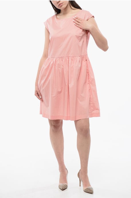 Sleeveless Popeline Cotton Dress in Pink - Image 4