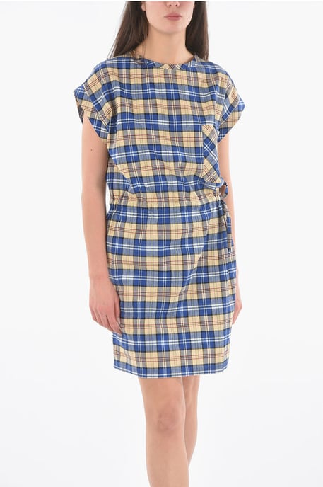 Tunika med rutmönster och bröstficka i flerfärgad, tartan och dragsko - Image 4