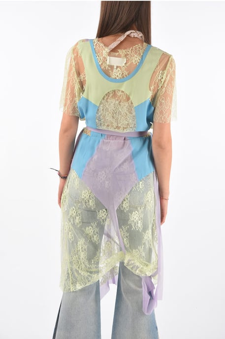 MM0 lace dress with belt in Multicolor - Image 2