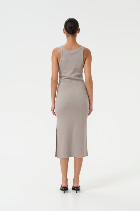Jersey jurk Slim fit light grey - Image 3
