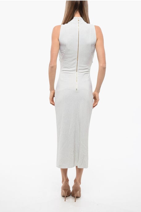 Rhinestoned Layered Mini Dress in Gray - Image 2