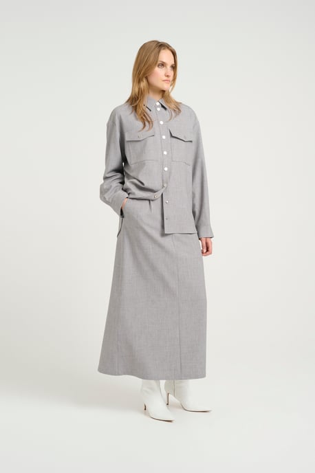 Shirt met lange mouwen Oversize fit grey - Image 2