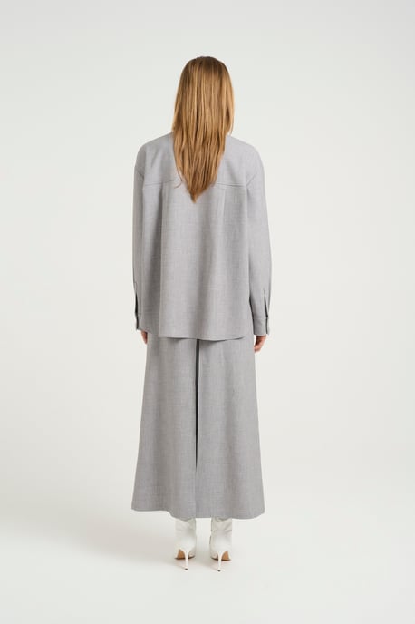 Shirt met lange mouwen Oversize fit grey - Image 3