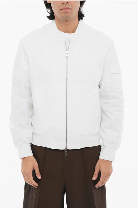 Lichtgewicht skinny bomberjack met ritssluiting in wit - Image 1